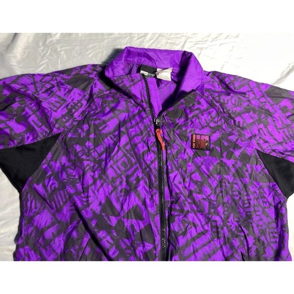 Vintage Illuminite Jacket Women’s Sz Medium Purple Black Zip Up Jacket - Picture 10 of 13